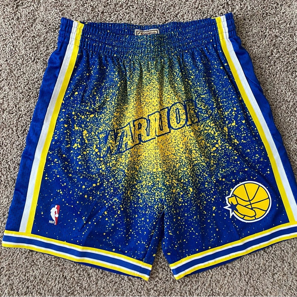 Mitchell and Ness Golden State Warriors GSW Swingman Shorts Size Large NWT Blue